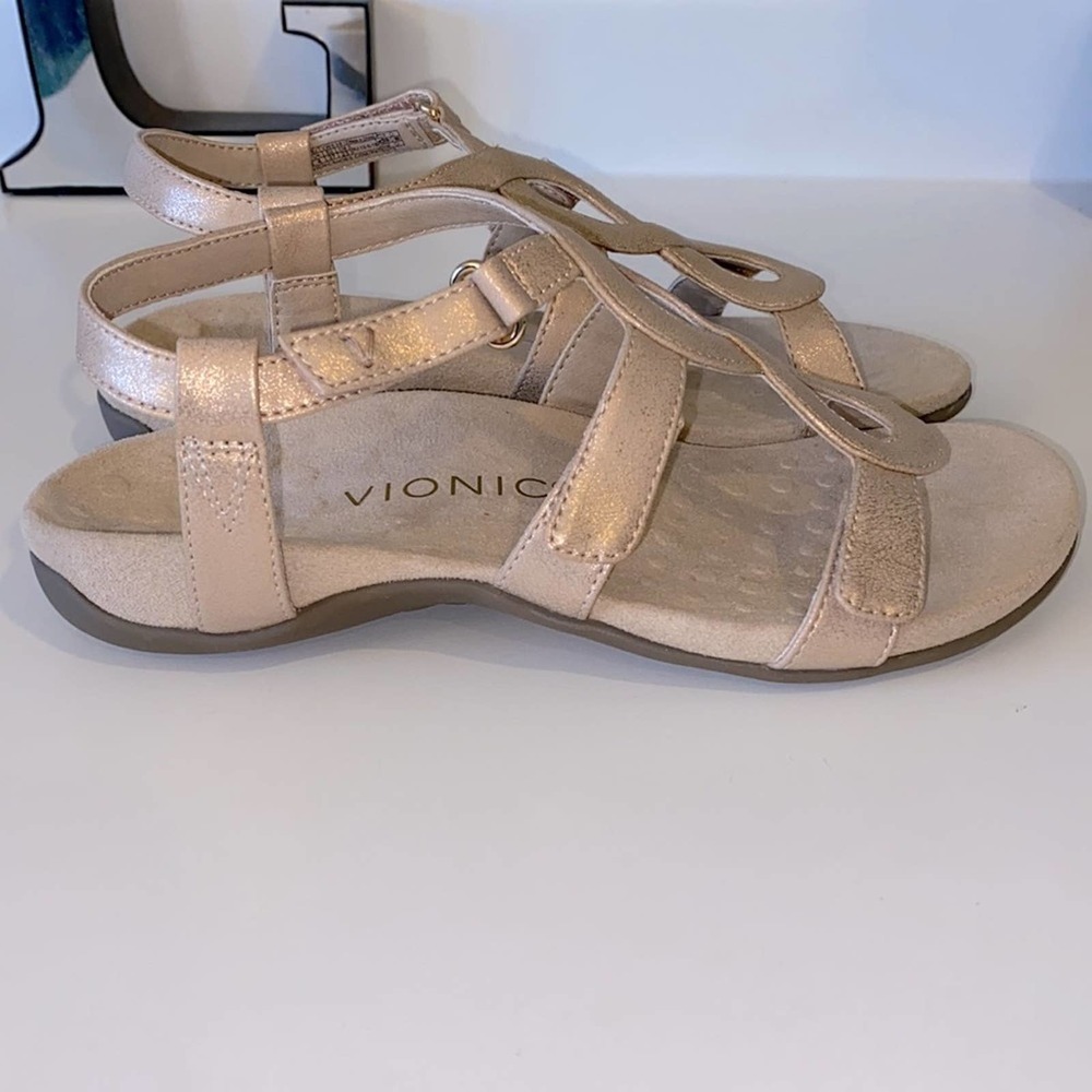 Nib Vionic Rest Jodie Rose Gold Adjustable Sandals - image 5
